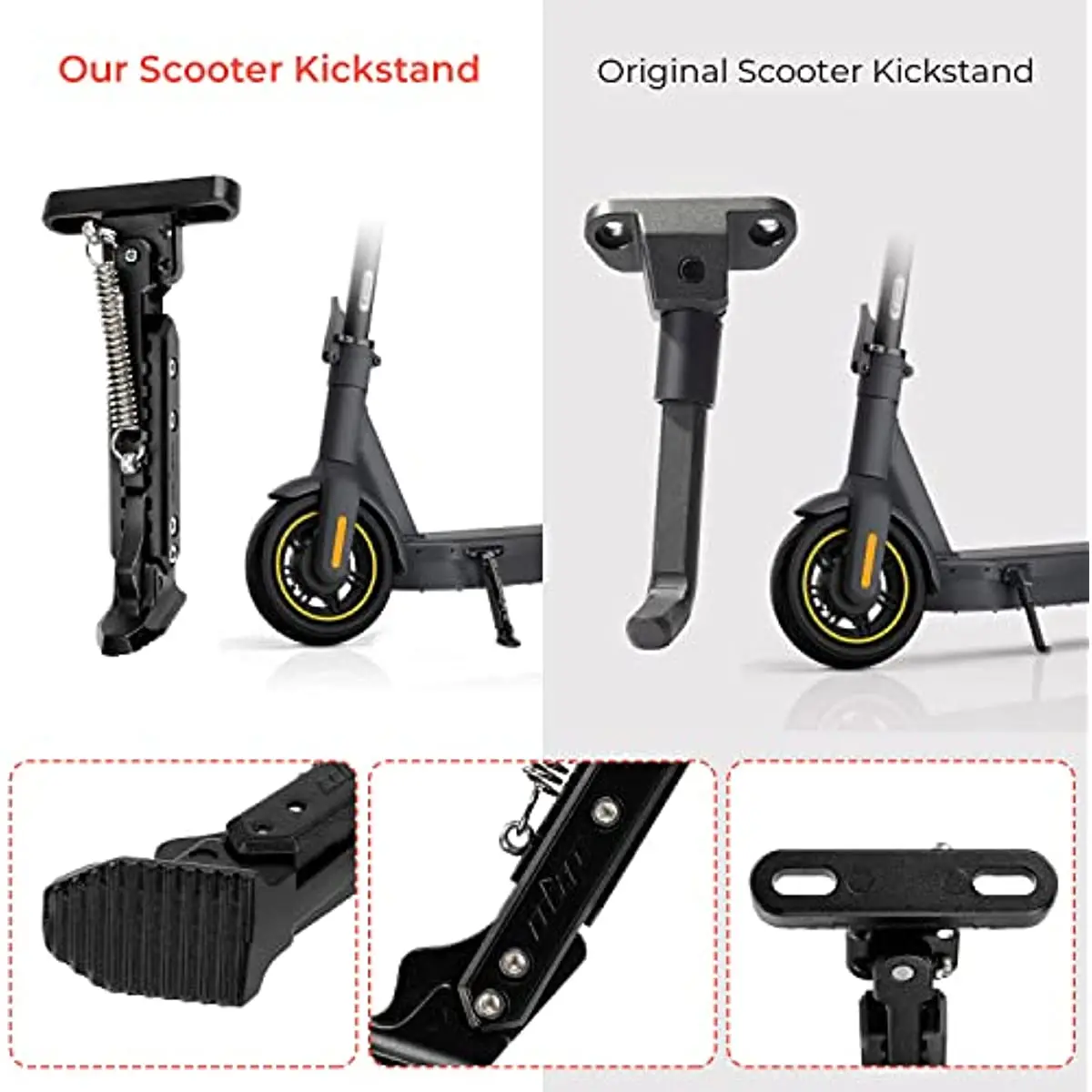 Ulip Scooter V2 Upgrade Adjustable Kickstand Parking Stand For Xiaomi Ninebot Max G30 Zero 10X Kaabo Mantis 10 Electric Scooters