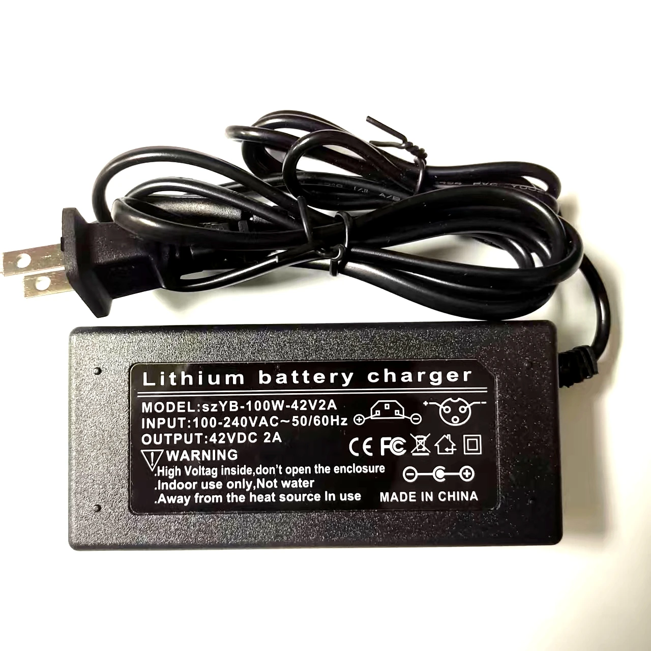 DC42V 2A Smart Charger DC 5.5X2.1mm For 10S Lithium Battery Group 36V 8AH 10AH 12AH 14AH With EU US Plug 110V 220V AC image 5