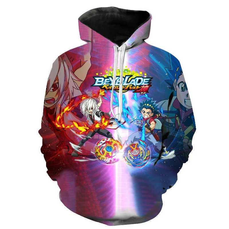 New Anime Beyblade Burst 3D Printed Hoodies Men Women Fashion Oversized Sweatshirts Hoodie Kids Pullovers Tracksuit Man Clothing