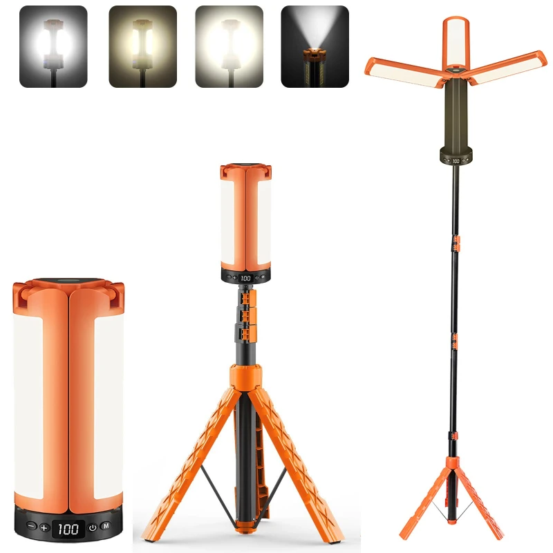 

Portable camping light tripod telescopic folding outdoor light long battery life waterproof tent camping light