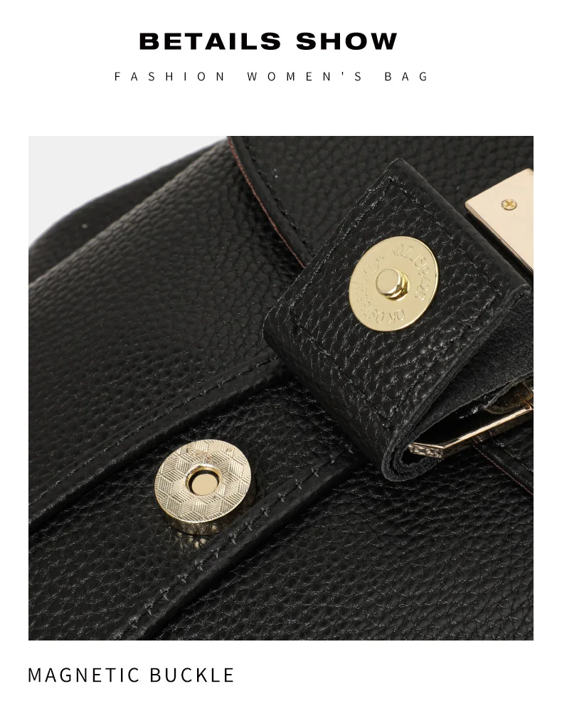 Damen-Rucksack aus genarbtem Leder, Mini-Rucksack mit Kordelzug und goldener Schnalle, lässiger Tagesrucksack für Damen, ideal für Arbeit und den täglichen Gebrauch – Detail 14