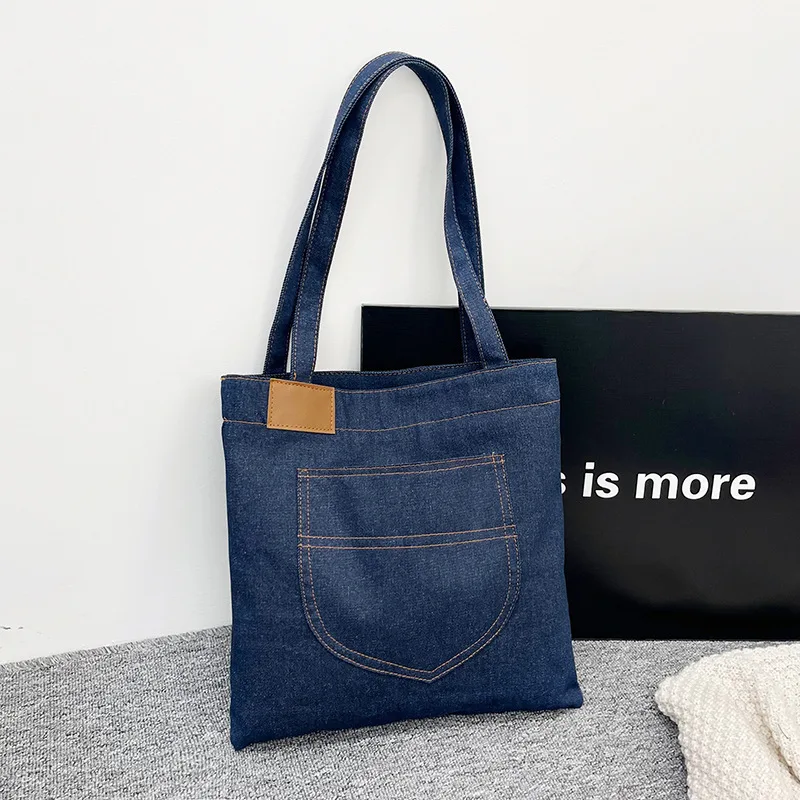 

Women's Tote Bag Denim Korean Simple Casual Artistic Versatile New Handbag Luxury Brand High-quality Shoulder Bag For Girl