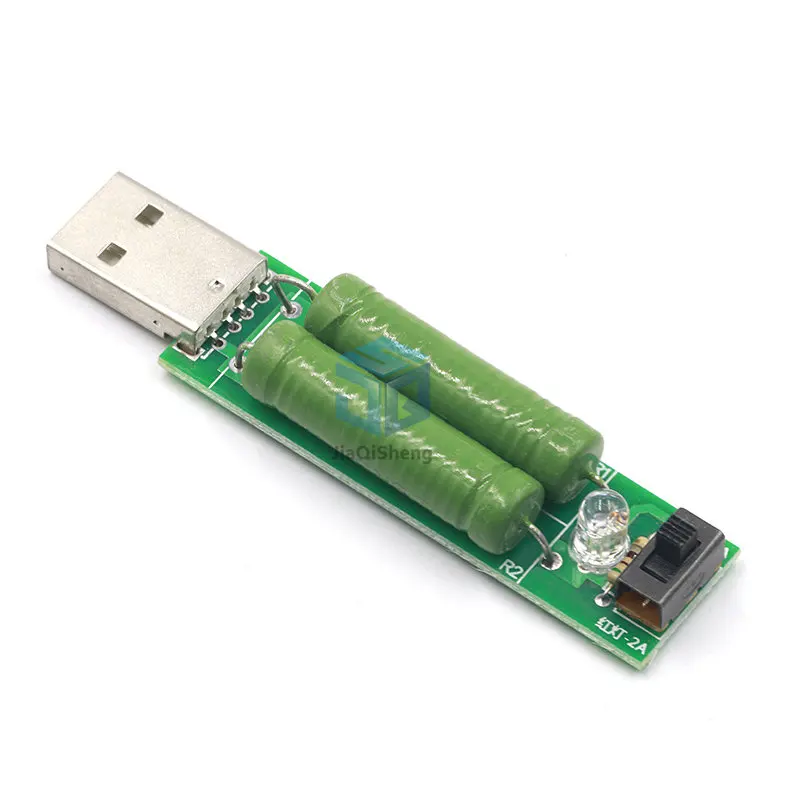 USB Port Mini Discharge Load Resistor Digital Current Voltage Meter Tester 2A/1A With Switch 1A Green Led / 2A Red Led