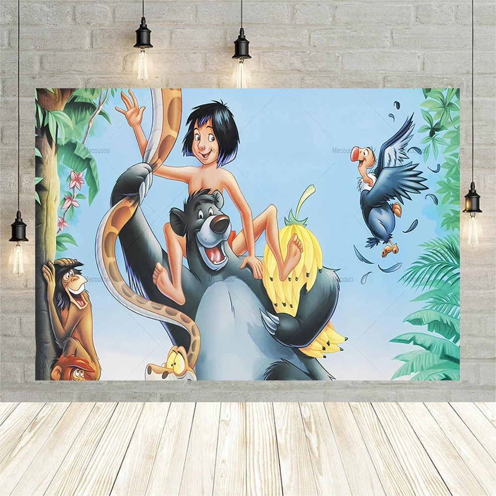 Jungle Book Mog Theme Background Cloth Children's Happy Birthday Decorative Photography Background Customization