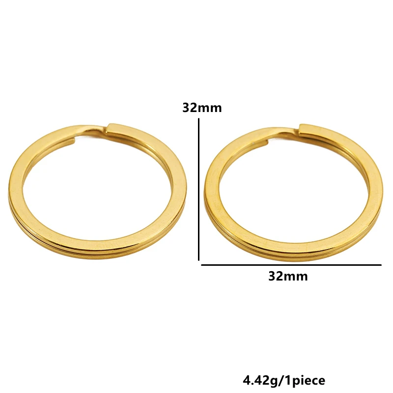 10pcs Stainless Steel Flat Split Keyring & Open Jump Rings for Keychains