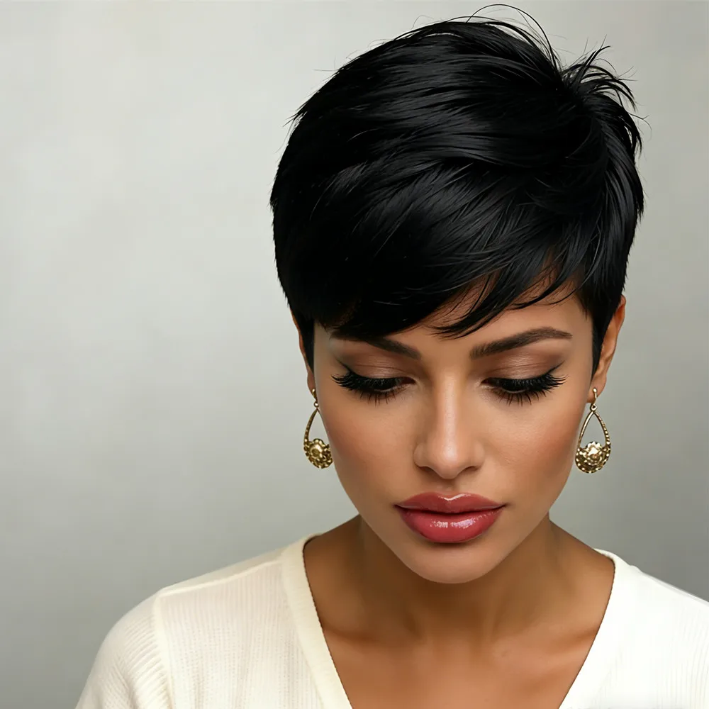 Pixie Wig Black Col…