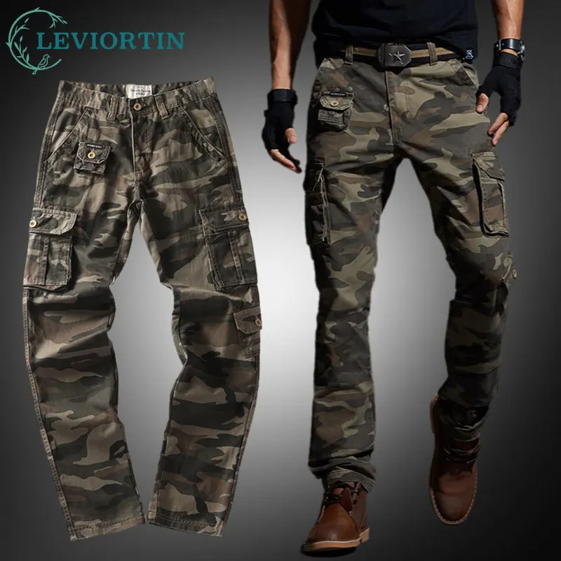 Men's Military Cargo Pants Multi-pockets Fashion Outdoor Baggy Pants Casual Trousers Overalls Camouflage Joggers Pants For Man