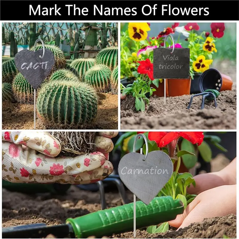 A93Z Silver Plant Label Hooks 30 Pack, Rust-Proof Garden Stakes 30Cm/11.81In, Plant Sign Supports For Flowers, Containers Marker