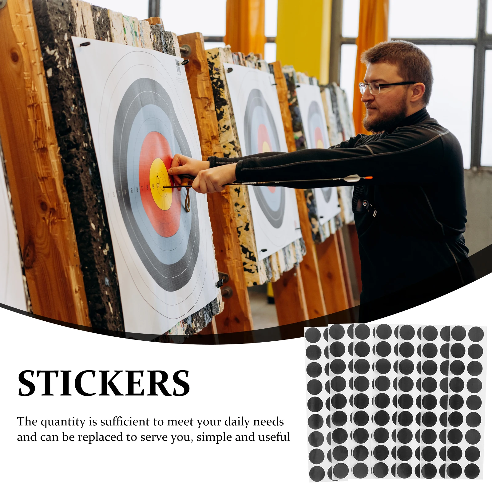 

50 Sheets Target Stickers Archery Labels Self-Adhesive Decals Sports Practice Portable Circle Stickers For Professional