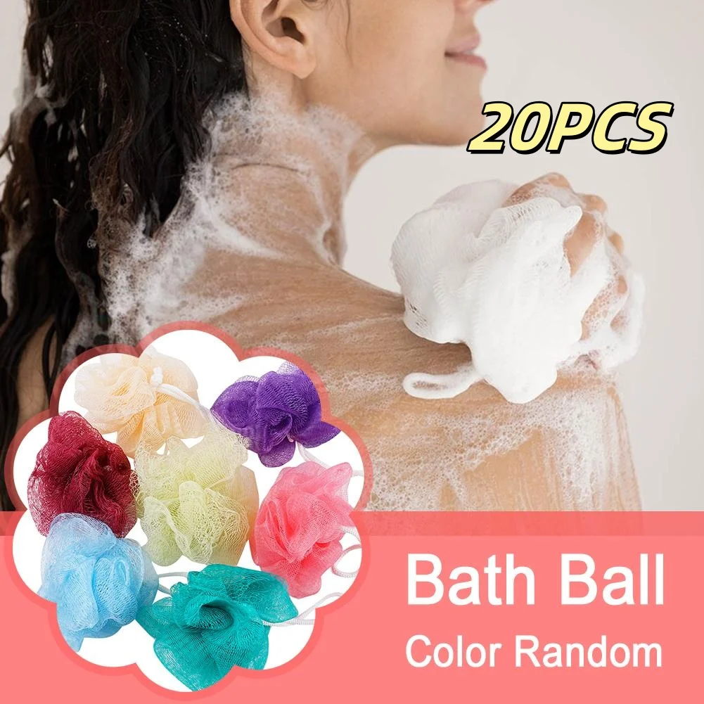 

20 Pcs Flower Bath Ball Bath Tubs Towel Scrubber Body Cleaning Mesh Shower Bath Brush Rub (Color: Multicolor)