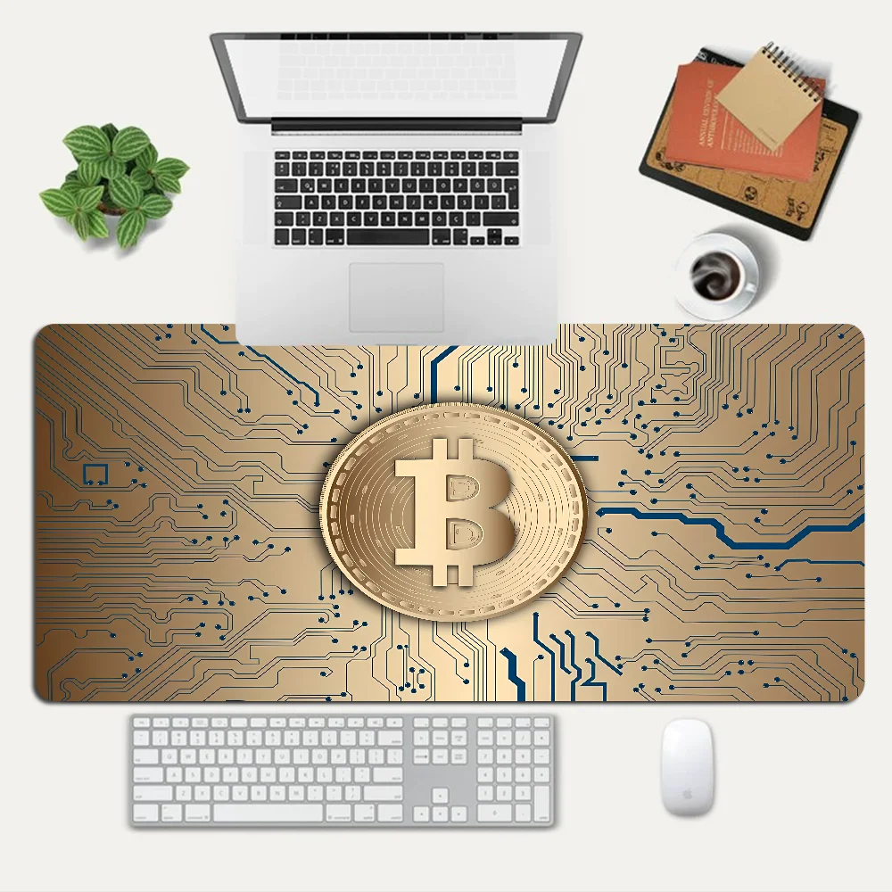 Bitcoin Mousepad Custom Skin Desktop Desk Mat Kawaii Gaming Accessories Students Writing Pad for PC Computer Table