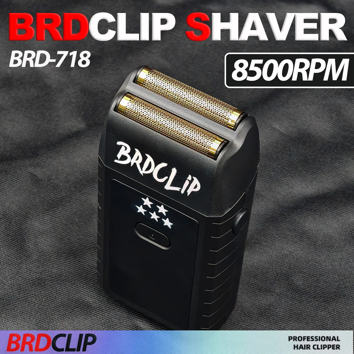 8500RPM Professional Reciprocating Shaver BRDCLIP BRD718 Two Speed LED Floating Electric Razor Beard Hair Trimmer for Man