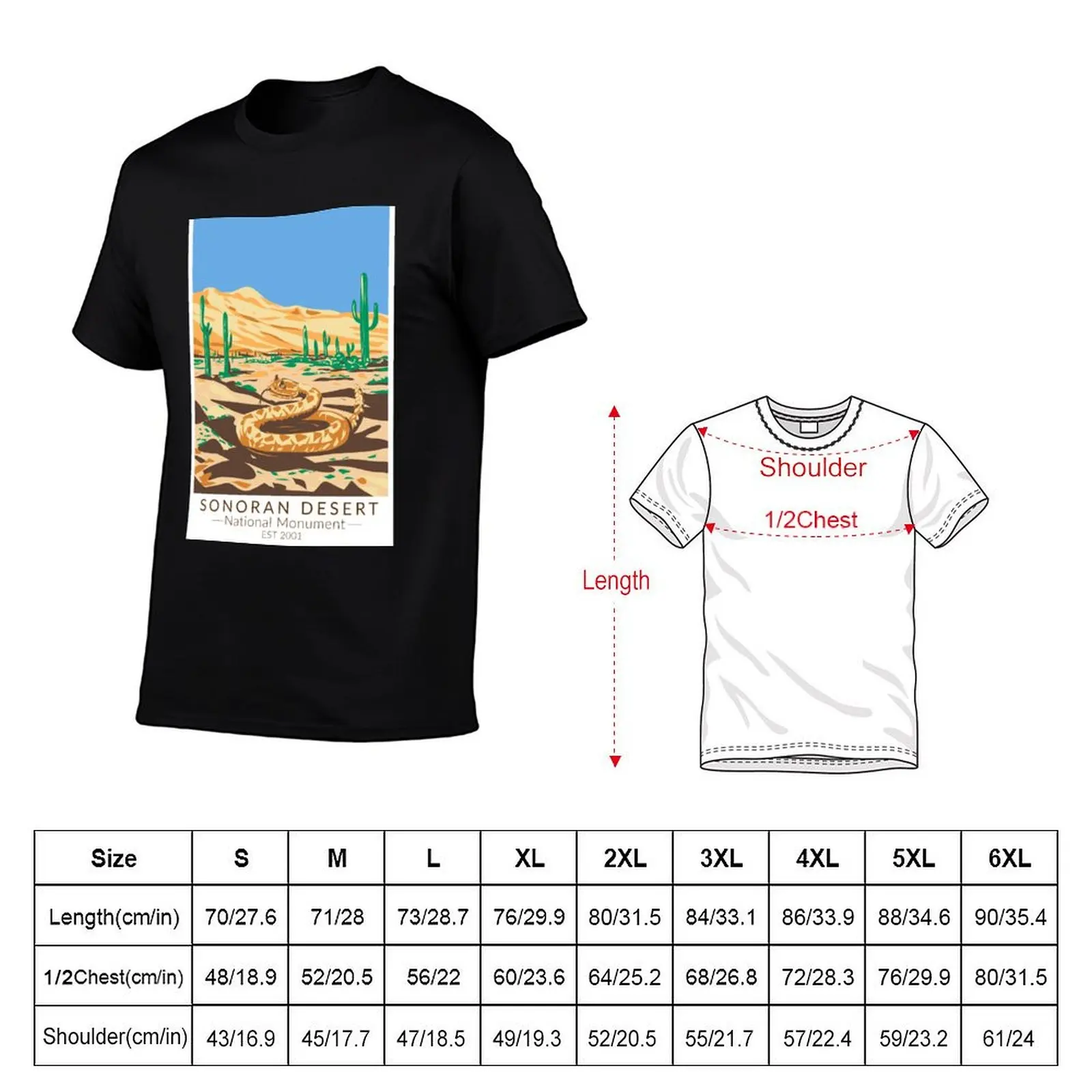 Sonoran Desert National Monument Rattlesnake Vintage T-Shirt Soft Durable Cotton T-Shirt