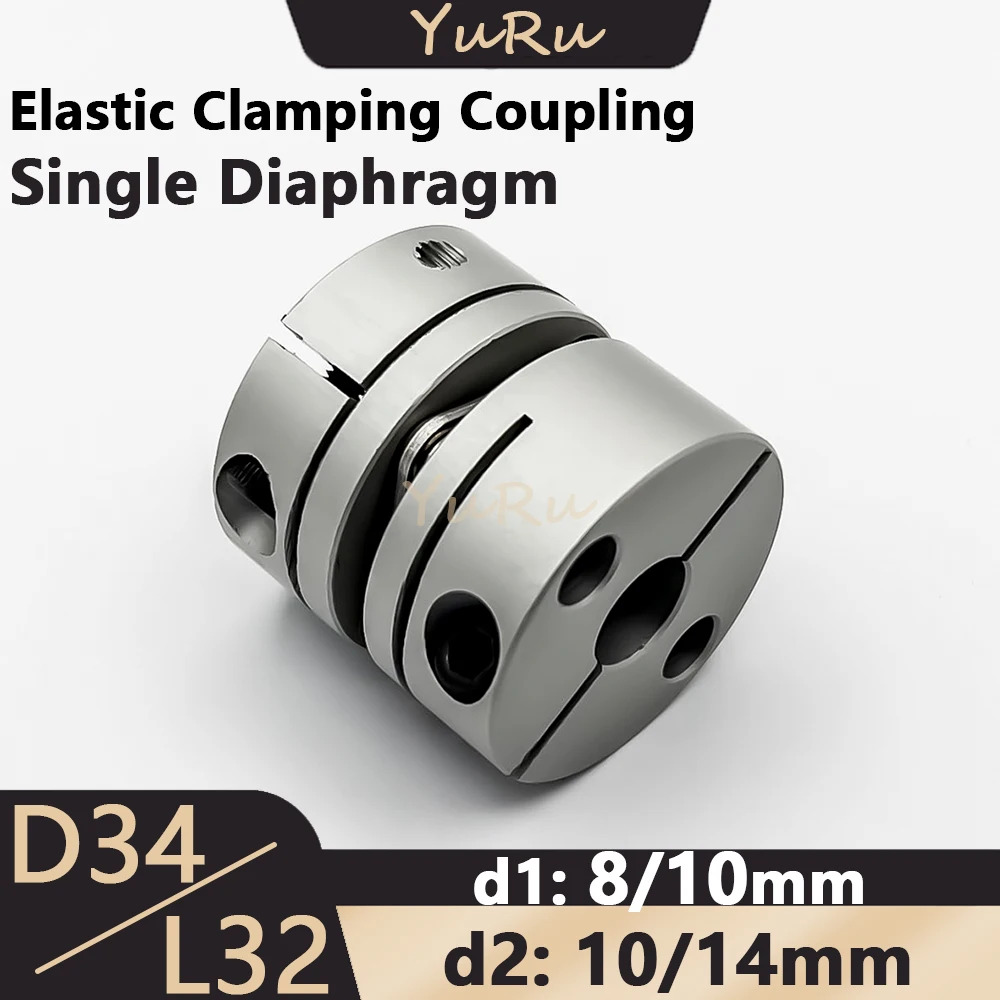 

1PC D34L32 Flexible Single Diaphragm Clamping Coupling Bore 8/10/14mm Aluminium Elastic Ball Screw Step Servo Motor Encoder