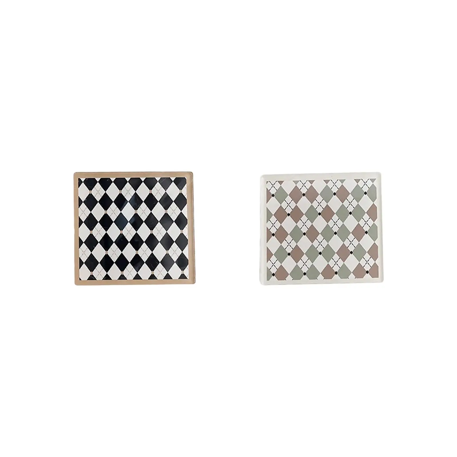 Acrylic Checkerboard Drinks Coaster Cup Mat Holiday Gift Decorative Coaster Square for Hotel Dining Table Housewarming Office