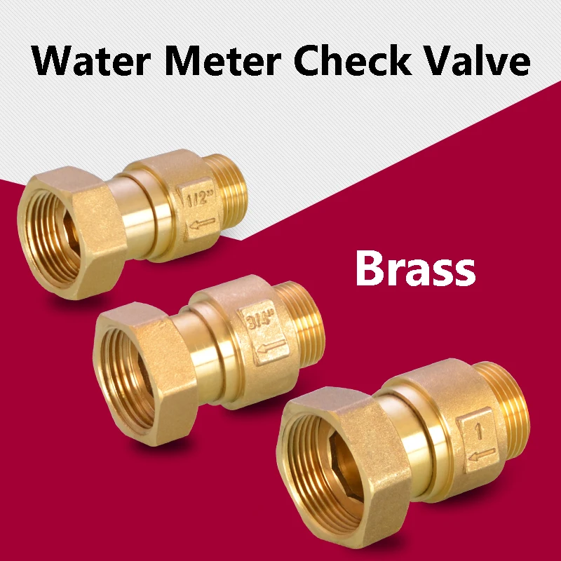 

1/2 "3/4" 1 дюйм латунный обратный клапан с наружной и внутренней резьбой односторонние обратные клапаны для счетчика воды