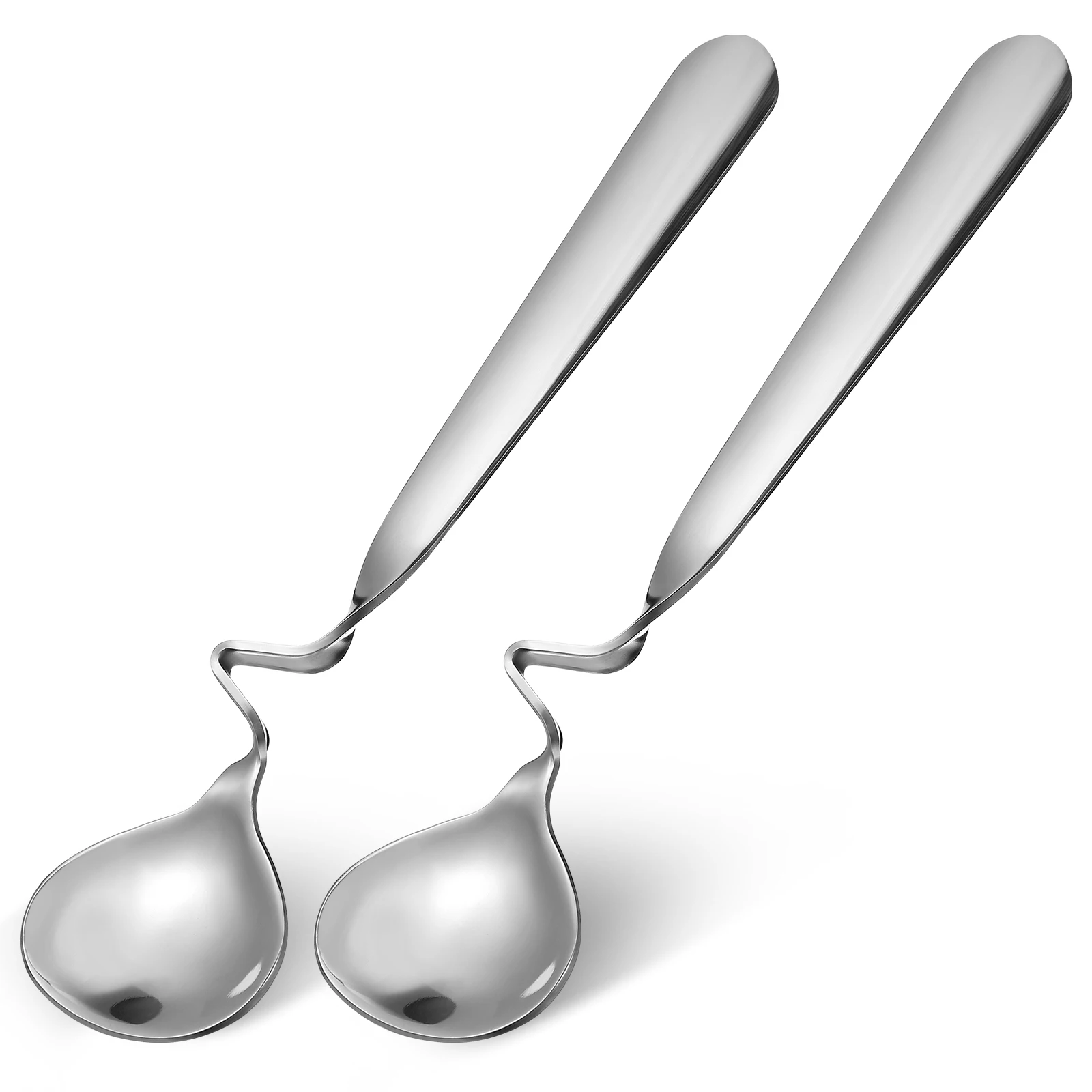 

2pcs Seasoning Spoon Honey Spoons Stainless Steel Drip Free Curved Handle Teaspoons for Jar Cup Mug Kitchen Utensils Serving