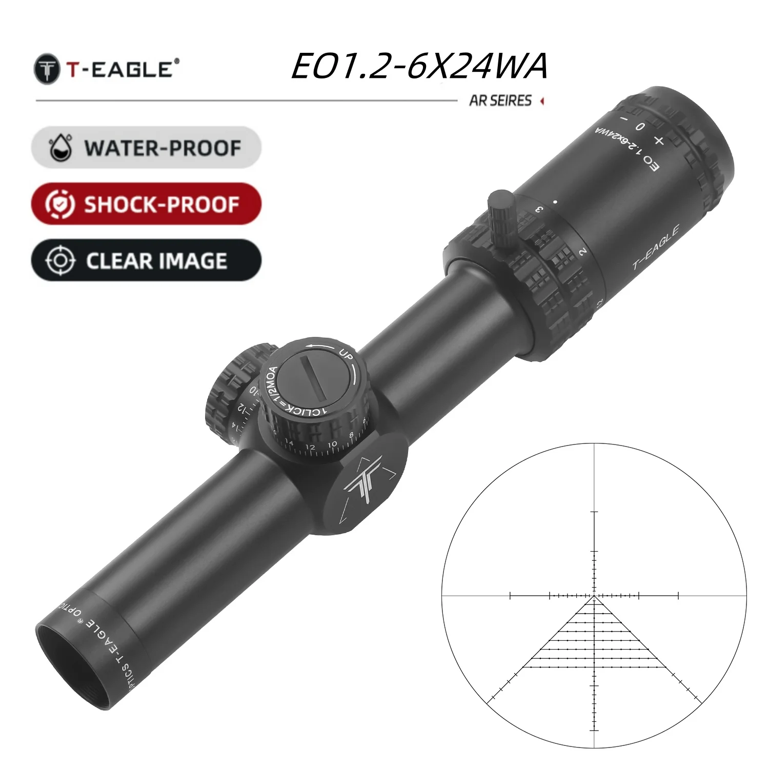 T-EAGLE EO1.2-6X24WA Tactical Sight RifleScopes Airsoft  Outdoor Sport For Hunting Optics Shooting Airgun Fits Airsoft