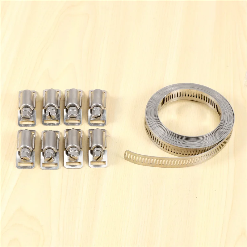 

LICE-304 Stainless Steel Worm Clamp Hose Clamp Strap With Fasteners Adjustable DIY Pipe Hose Clamp Ducting Clamp 11.5 Feet