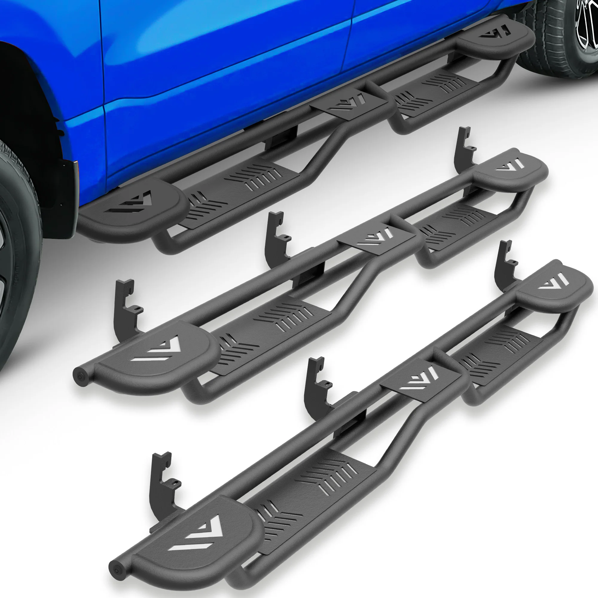 

Подножки с двумя ступеньками, крепление на болтах, для Chevrolet Colorado и GMC Canyon Crew Cab 2015-2026 (4 полноразмерные двери)