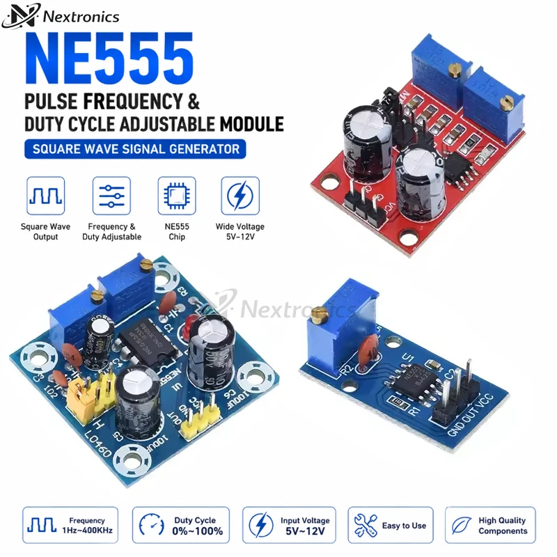 1/3/5/10PCS NE555 PWM Pulse Frequency Duty Cycle Adjustable Square Wave Signal Generator Module 10kHz-200kHz