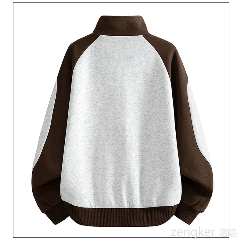 Big size Stand Collar Jacket for Spring and Autumn Trendy Youth Top Casual Versatile Outerwear Cardigan Sweatshirt 9XL 8XL