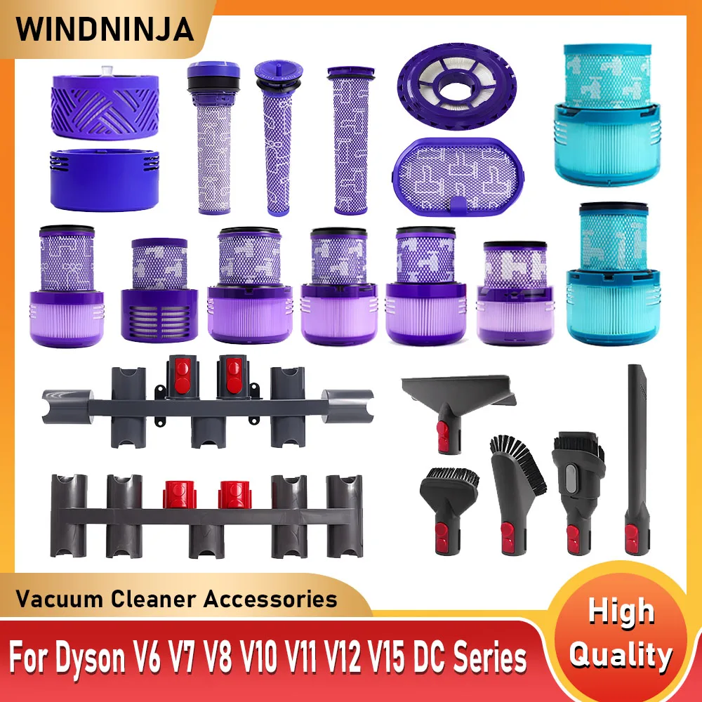 HEPA Filter Brush Head For Dyson V6 V7 V8 V10 V11 V12 V15 DC45 DC30 DC All Series Vacuum Cleaner Nozzle Base Storage Bracket