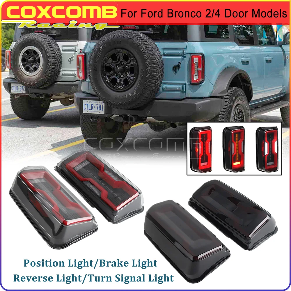 

For Ford Bronce 2/4 Doors Model LED Turn Signal Taillight Rear Brake Stop White Reverse Lamp Replacement Car Position Tail Light