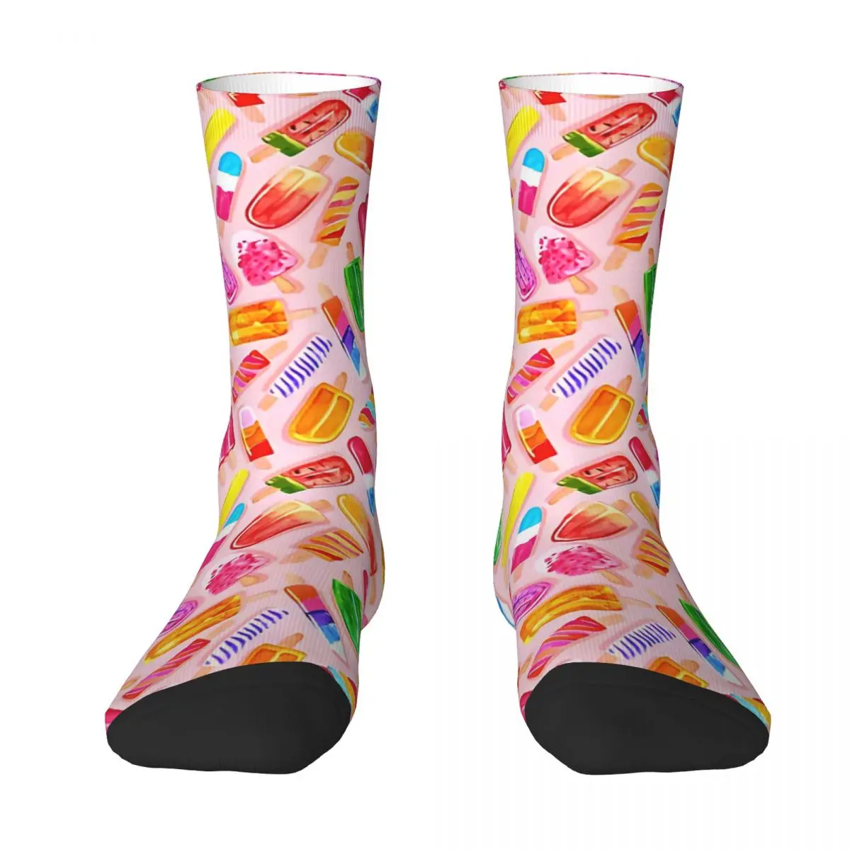 Autumn Winter Cool Men's Women's Summer Ice Cream Pops Blush Pink Socks Yummy Breathable Yoga Socks