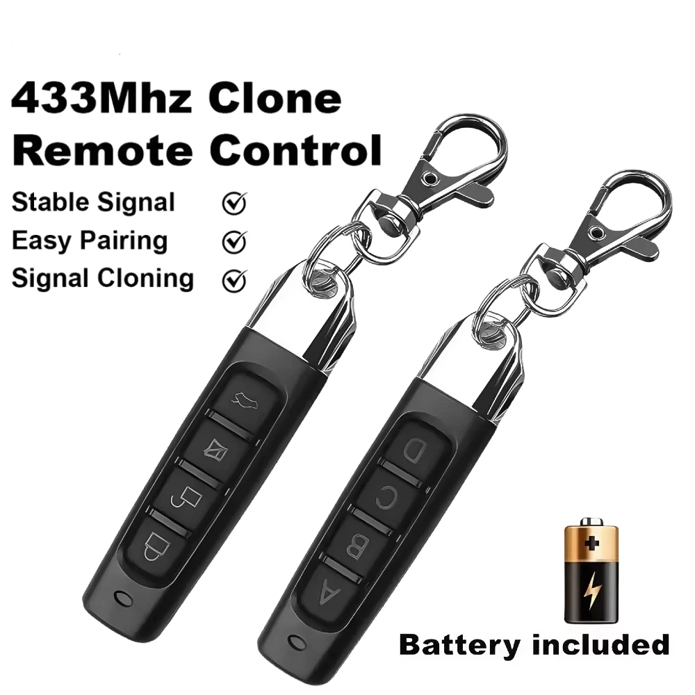 KEBIDUMEI 10PCS 433MHz Remote Control Duplicator Universal Remote Key Copy Replacement Garage Door Keychain 433MHz Transmitter