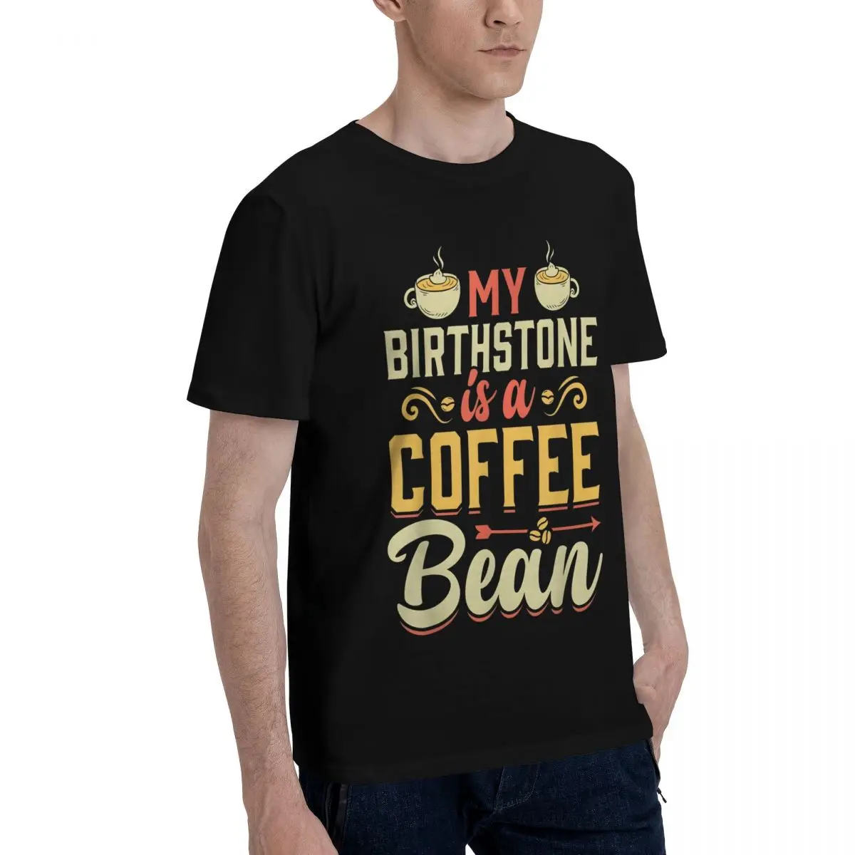 Coffee Lover's Birthstone Bean Campaign Title Casual Graphic Top tee Vintage Activity competition USA Size