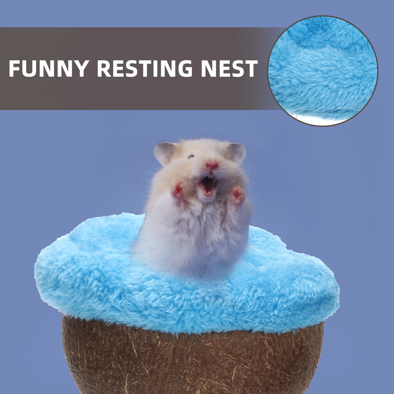 

Hamster Coconut Shell Nest Hatching Cave Small Size Easy Clean Anti Odor House For Hamsters Gerbils Chinchillas Pets Resting Fun