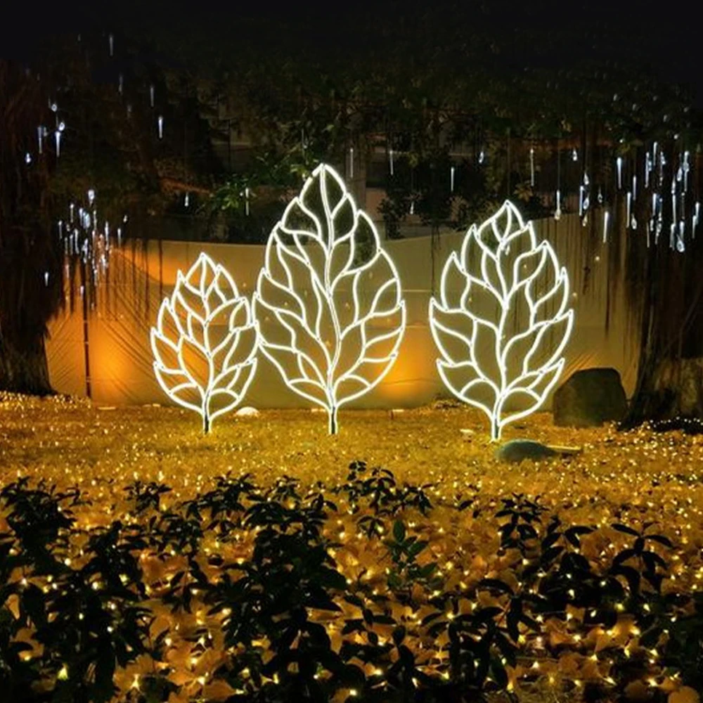 

Outdoor LED Leaf Pattern Modeling Lights Commercial District Festival Lighting District Park Leaf Decoration Landscape Lights