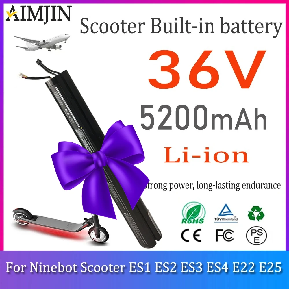 

100% New 36V 5200mAH Additional battery for Ninebot by Segway KickScooter E22E, ES1, ES2, ES4, E22, E25, E45