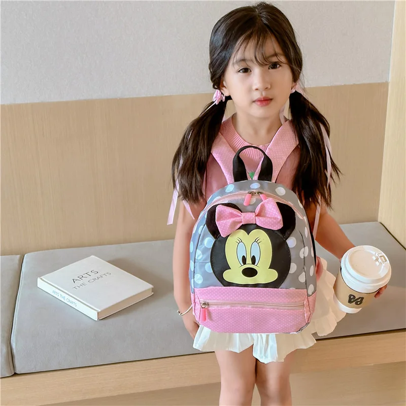 

Disney New Backpack Minnie Schoolbag For Kids Cartoon Kindergarten Schoolbag Kawaii Pink Backpack As Gift For Kids Travel Bag