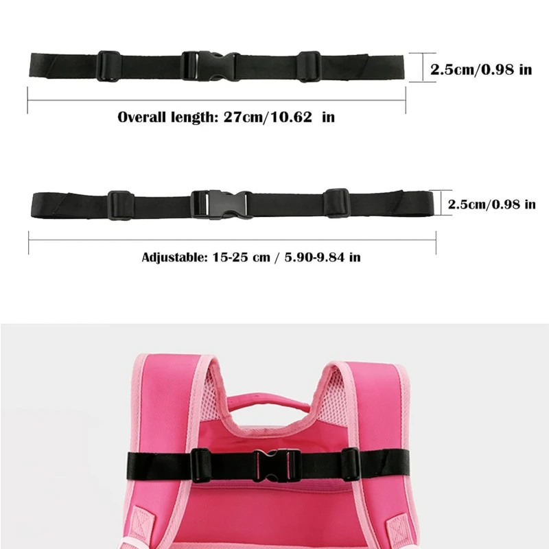 Adjustable Chest Strap for Backpack Nylon with Buckle Backpack Strap with Quick Release Non-Slip Belt for Jogging Hiking Outside