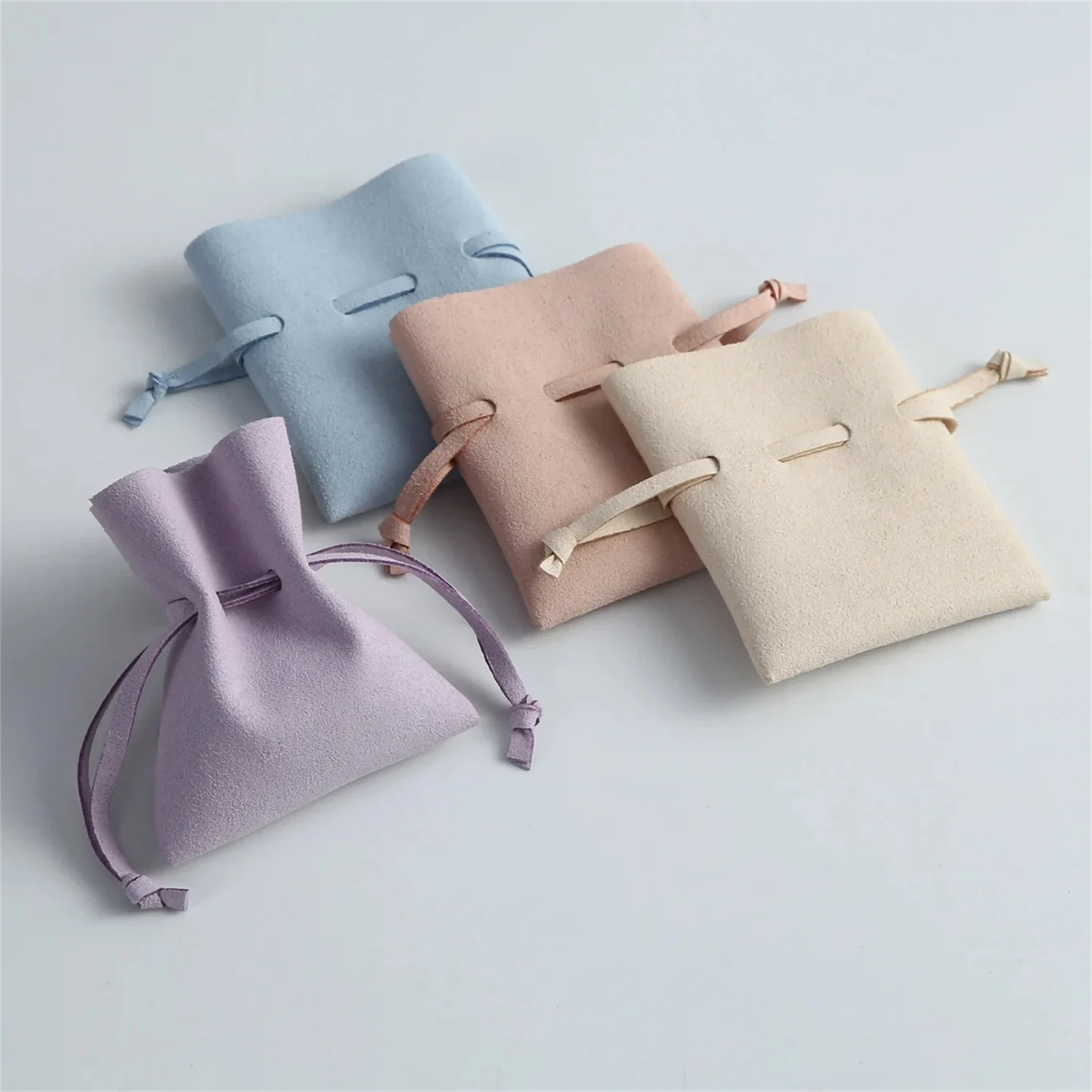 100 قطعة أكياس مغلف من الألياف الدقيقة حقائب مجوهرات للسفر مخصص تغليف المجوهرات أكياس قلادة السائبة أنيقة صغيرة لصالح الزفاف #1