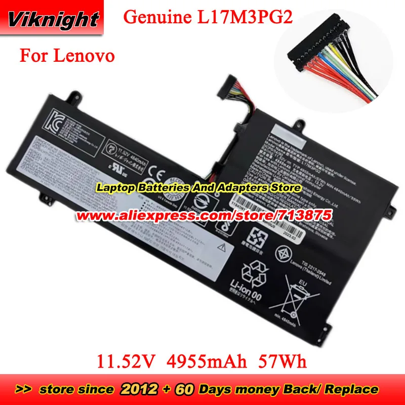 Genuine L17M3PG2 Battery 5B10Q88555 928QA229H for Lenovo Legion Y7000 Y7000P-1060 Y730-15 Y740 81LC0005CD 11.52V 4955mAh 57Wh