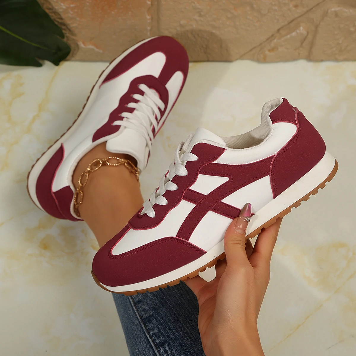 أحذية نسائية عصرية أحذية فلكنيز مسطحة كاجوال أحذية ركض مريحة تسمح بمرور الهواء أحذية رياضية للمشي في الهواء الطلق Zapatos De Mujer