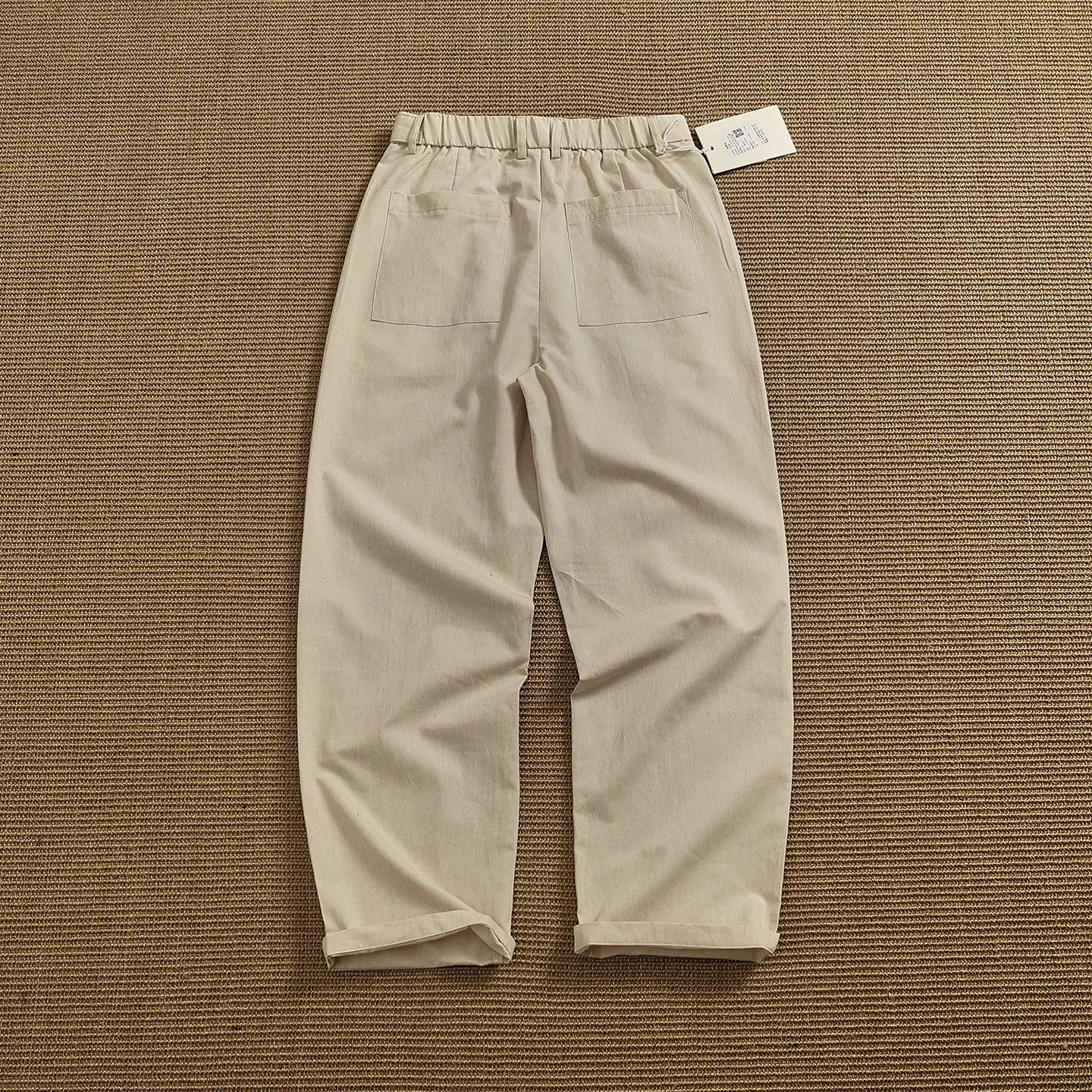 Cotton and linen blended men's casual pants for summer, breathable, loose, straight, Japanese style, all-match trousers