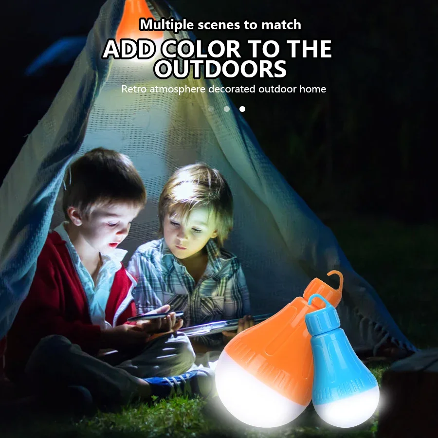 LY-V08 Portable Camping Tent Lamp 3 Modes LED Bulb With Hook Light Portable Lantern Outdoor SOS Camping Lamp Emergency Lighting