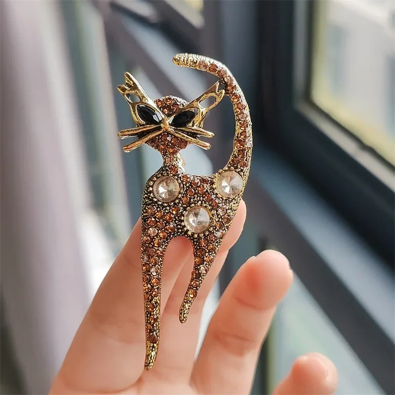 جديد لامع حجر الراين لطيف المينا دبابيس القط للنساء دبابيس كومبو حيوان لكل واحد مكتب الحزب عارضة الملحقات الهدايا #4