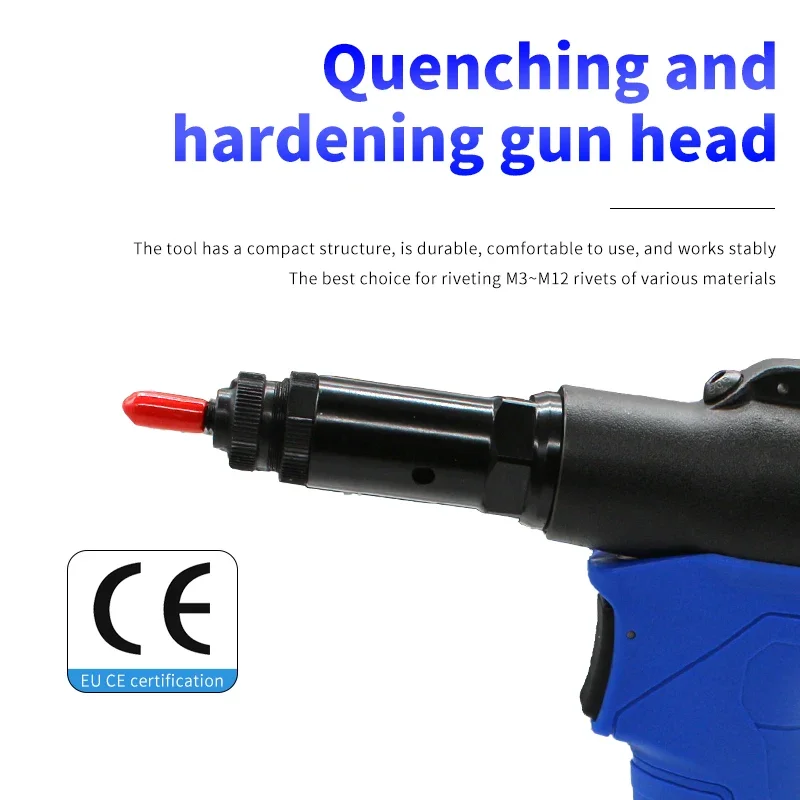 Lightweight Pneumatic Riveter Automatic Rivet Nut Gun M3 to M12 Hydraulic Industrial Quick Riveting Tool Upgraded RL-6312