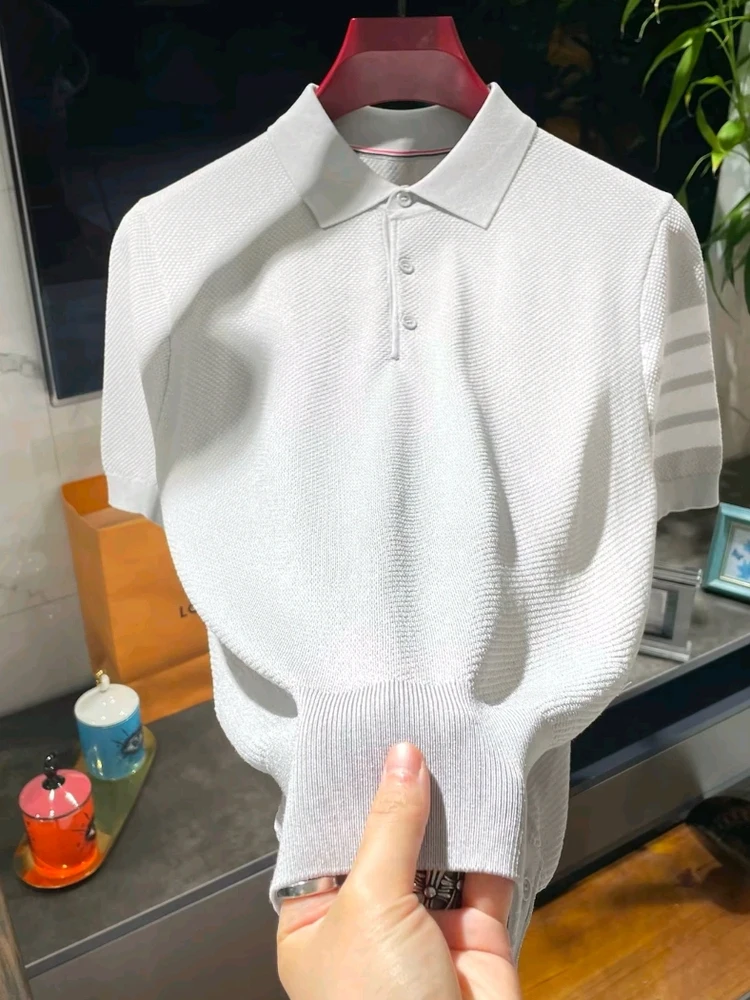 

Summer New Men's Comfortable High Quali Faionable Casual Busin ort Sve irt Sli Versatile European Sle Pre...