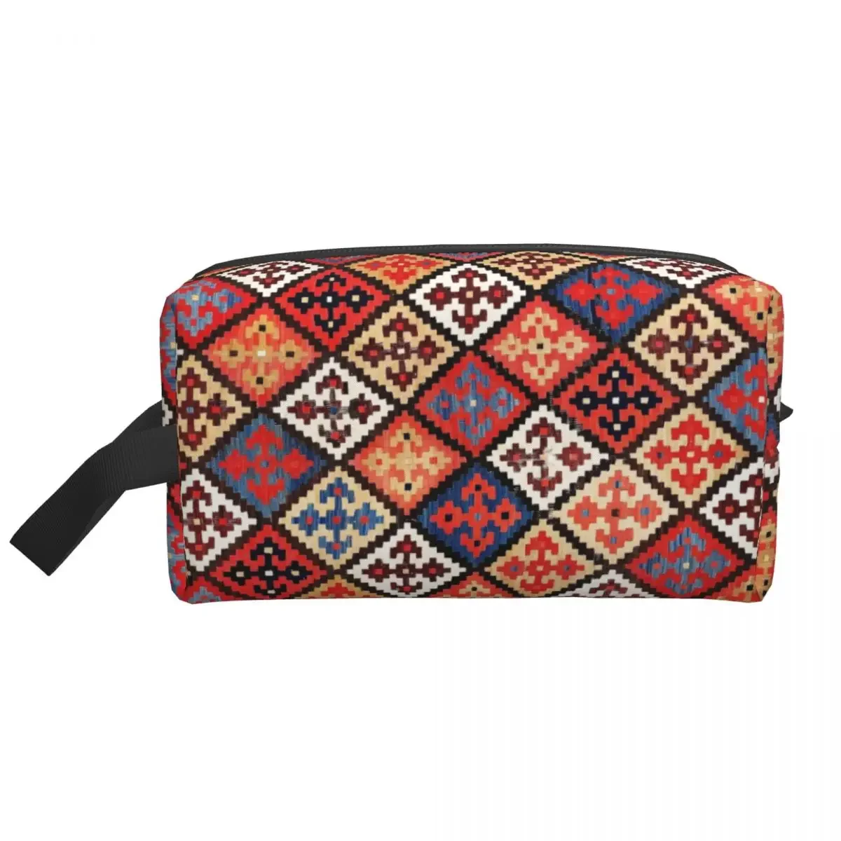 Antique Persian Kilim Print Cosmetic Bag Kawaii Large Capacity Bohemian Geometric Ethnic Style Makeup Case Storage Toiletry Bags