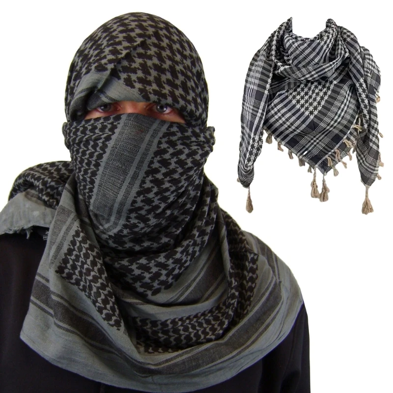 Y166 Soft Scarf Arab Tacticals Desert Scarf Shemagh Scarves for Men Women Head Wrap