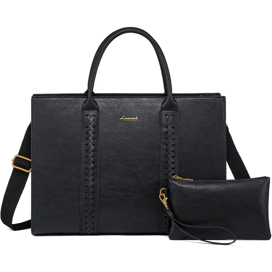 

Laptop Bag for Women Vintage Leather Work Bags Professional Computer Bag Laptop Tote Bag Business Handbag Office Briefcase Larg