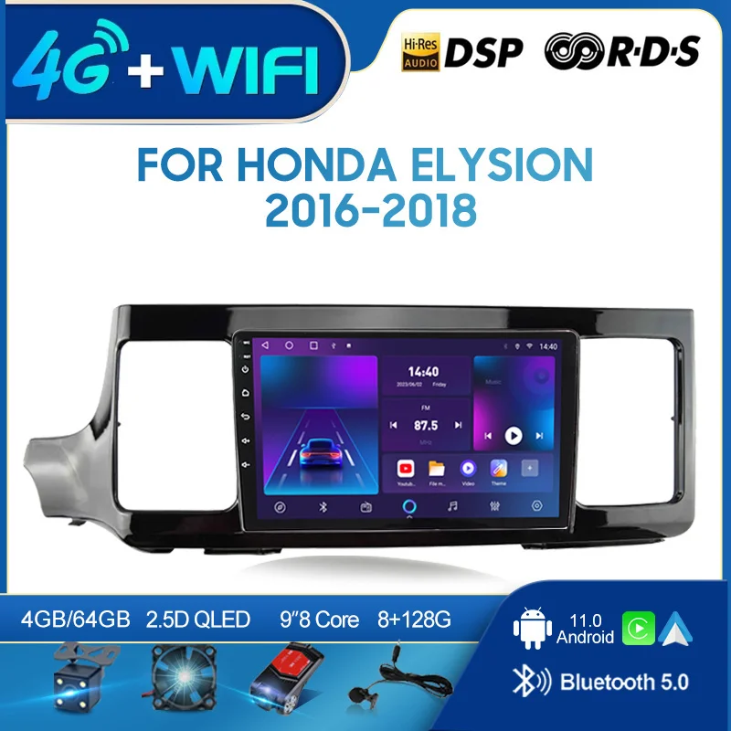 

QSZN For Honda Elysion 2016-2018 LHD 2 din Android 12.0 Car Radio Multimedia Video Player GPS Navigation 4G Carplay Head unit