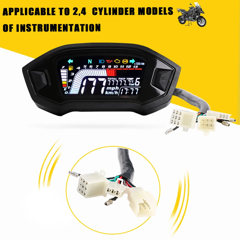 Universal Motorcycle Intelligent Speedometer LCD Digital