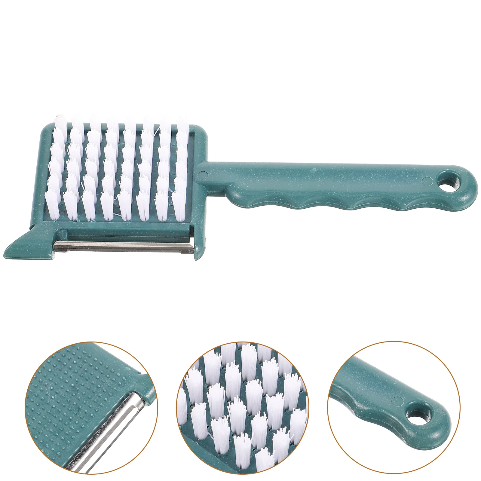 

1pc Five-In-One Peeler Fruit Vegetable Brush Kitchen Gadget Garlic Grater Potato Sprout Remover Bottle Opener Tool Hang Hole